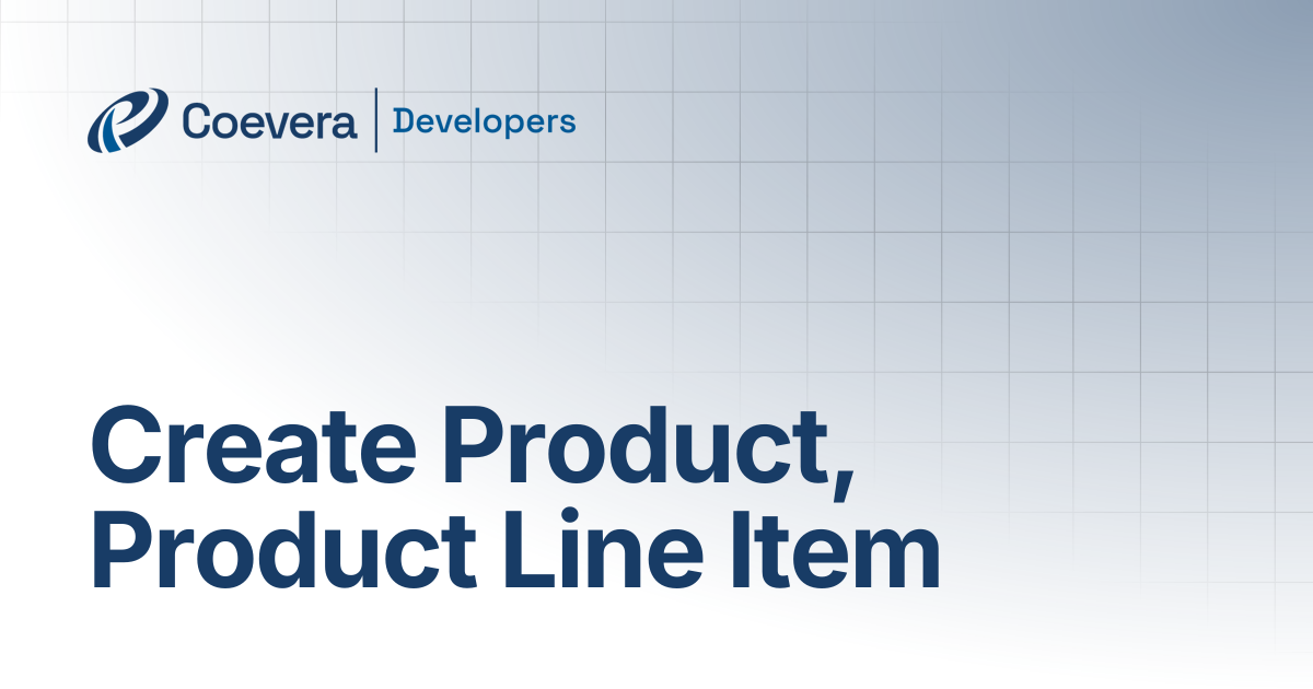 Create Product, Product Line Item | API Documentation